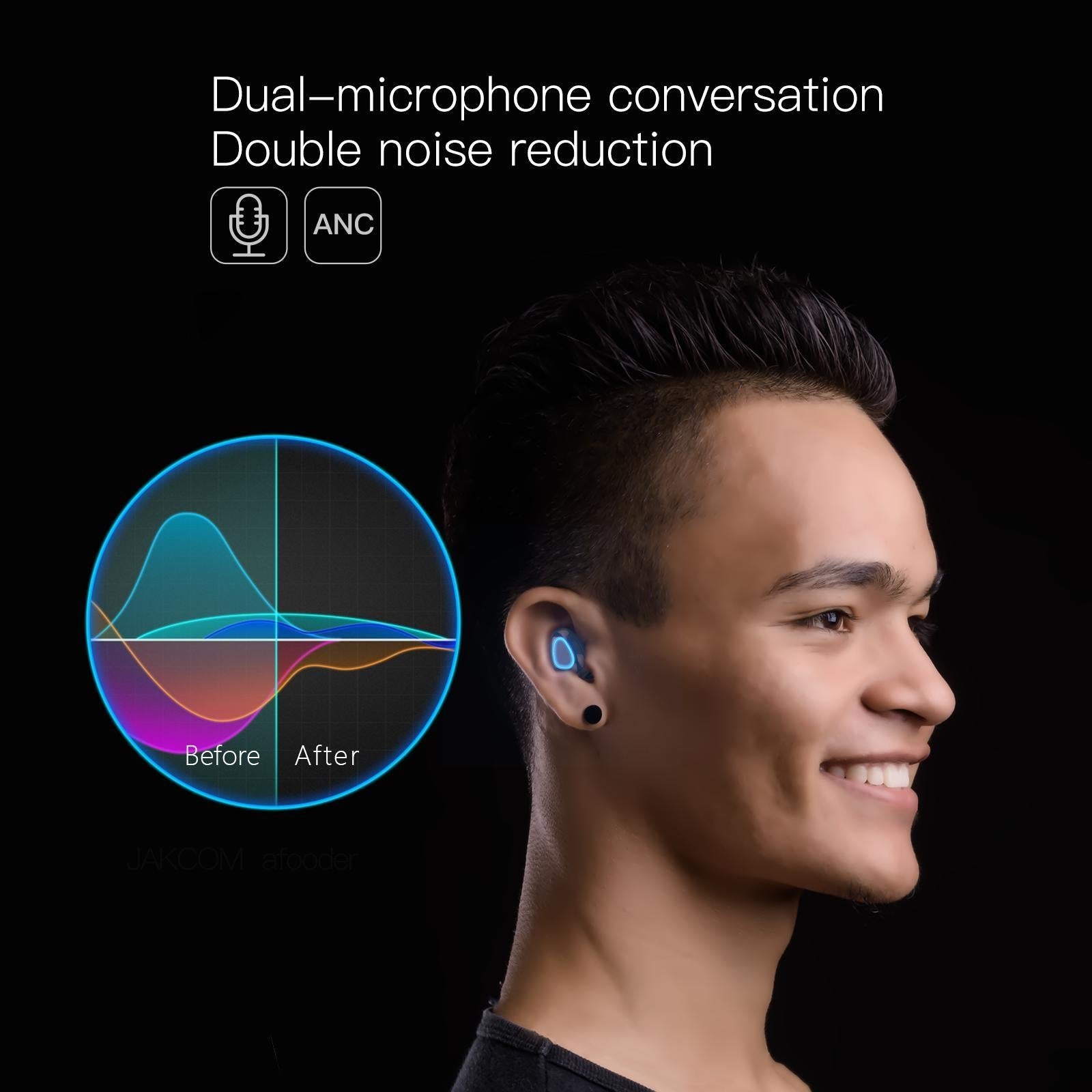 2-in-1 True Wireless Earbuds with Bluetooth 5.0 and Power Bank - Red