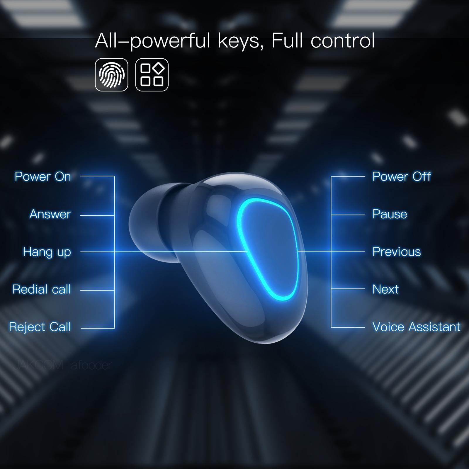 2-in-1 True Wireless Earbuds with Bluetooth 5.0 and Power Bank - Red