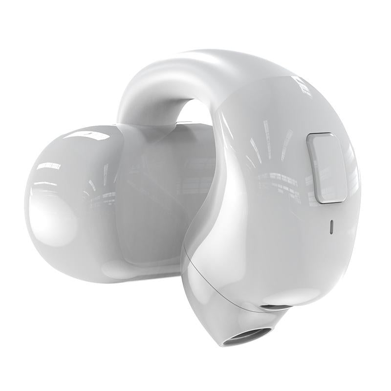 Wireless Clip-on Bluetooth Earphone for Sports and Gaming - White