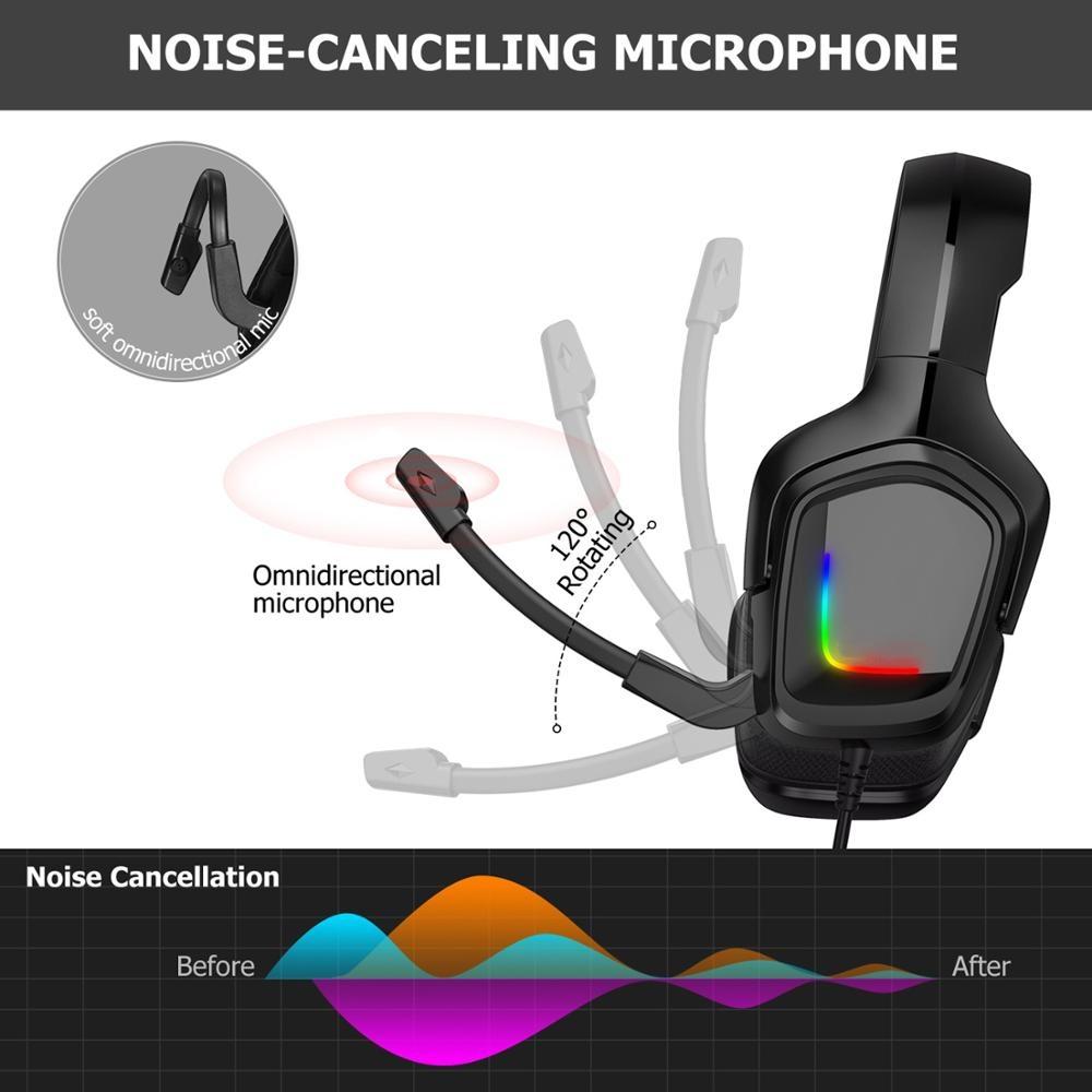 Rgb Gaming Headset With Mic For Xbox / Laptop Black