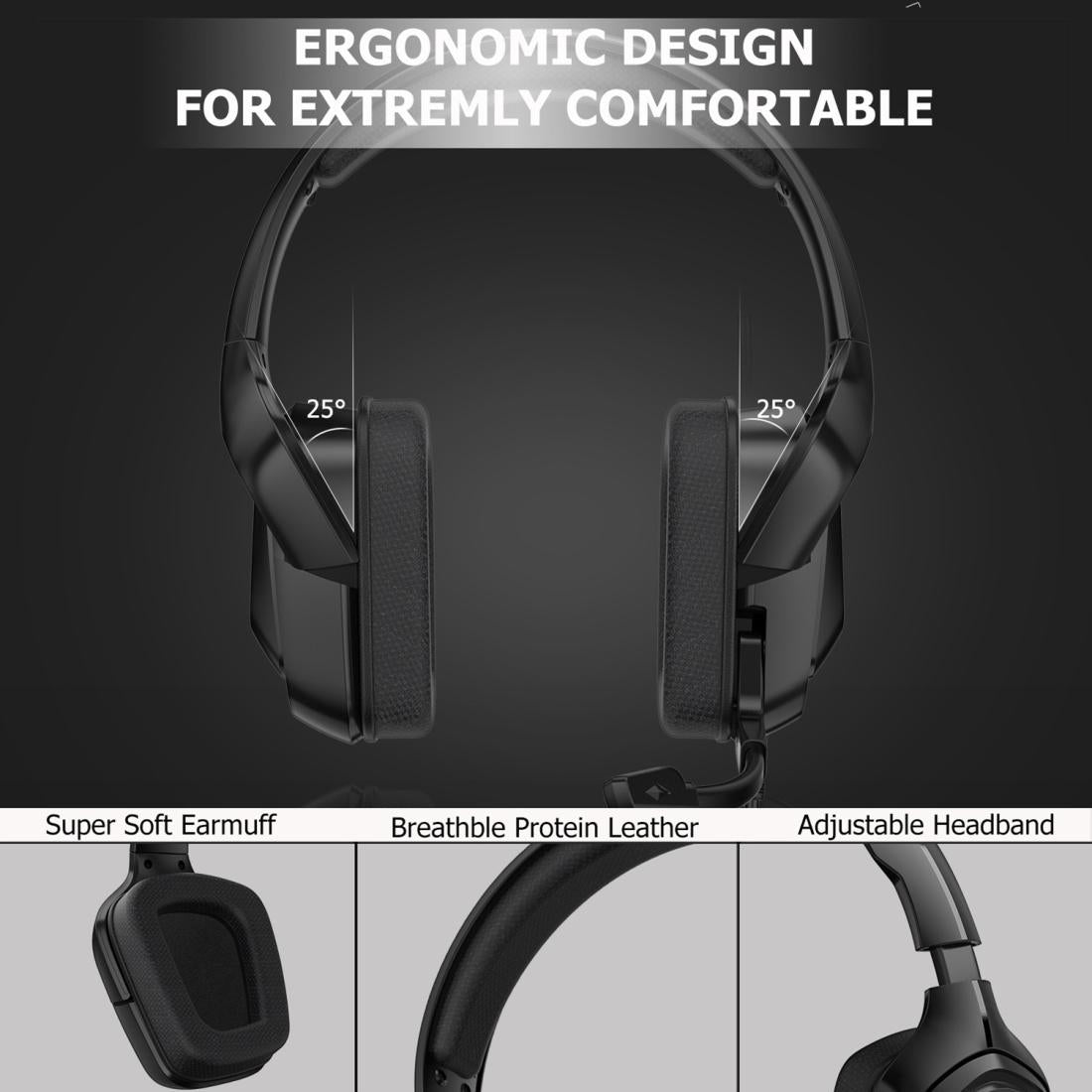 Rgb Gaming Headset With Mic For Xbox / Laptop Black