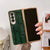 For Samsung Galaxy Z Fold4 5G Leather Mahjong Phone Case - Electroplated - Brown