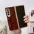 For Samsung Galaxy Z Fold4 5G Leather Mahjong Phone Case - Electroplated - Brown