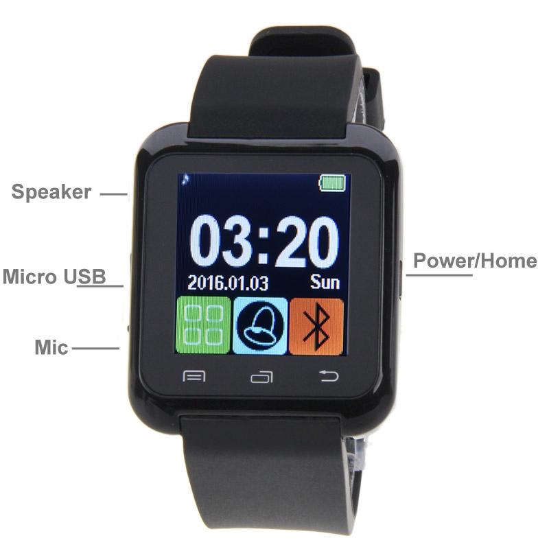 1.5 Inch Lcd Screen For Android Mobile Phone Support Phone Call / Music / Pedometer / Sleep Monitor / Anti-Lost - Black