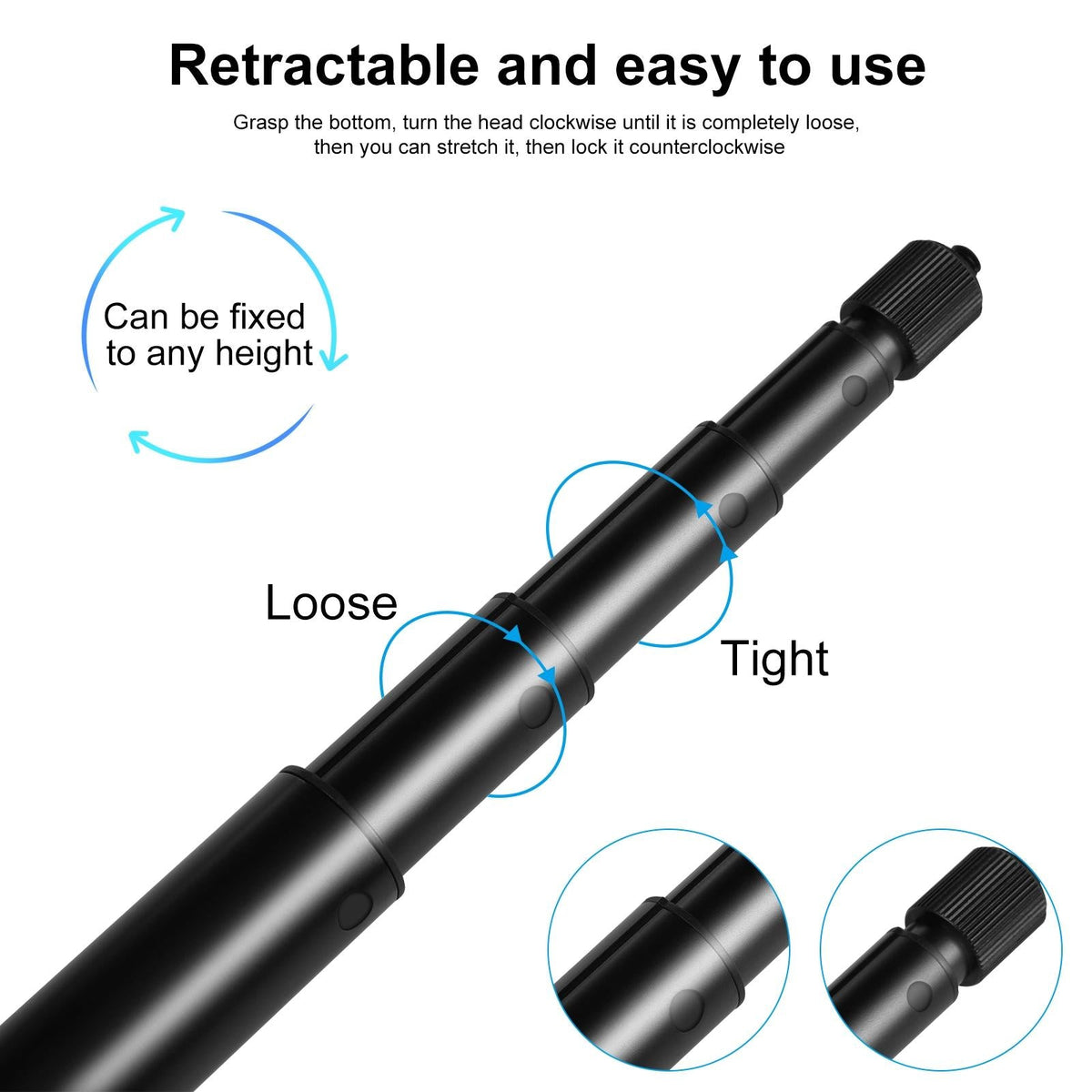 2m Extendable Selfie Stick for Insta360 one Rs X2 X3 X4