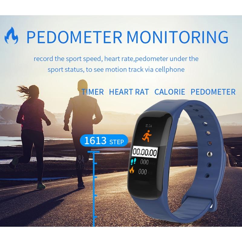 Waterproof Smart Bracelet With Step Heart And Sleep Monitoring - Ip67 - Black