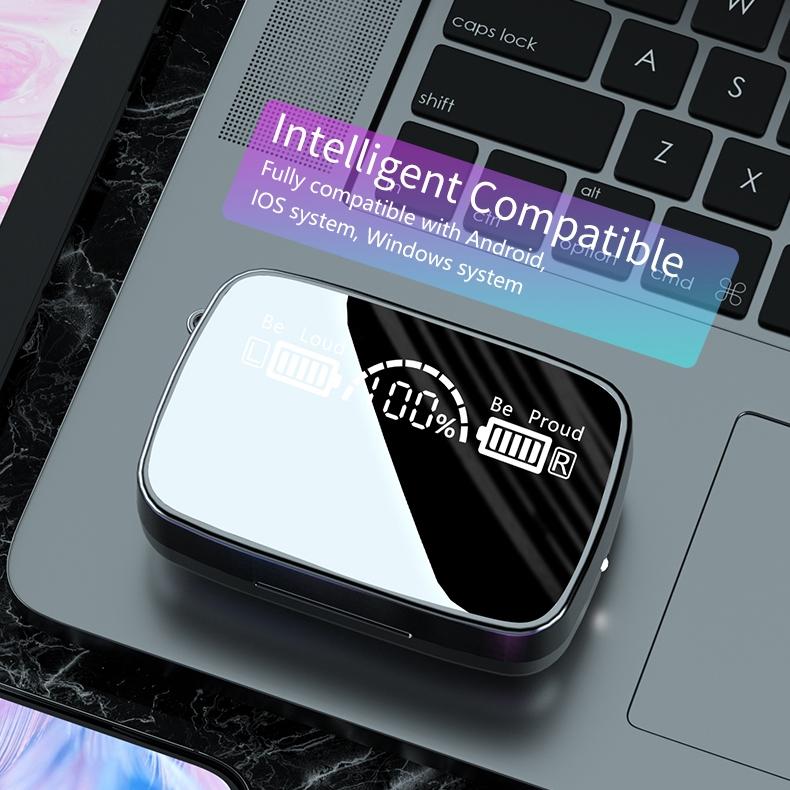 Wireless Bluetooth 5.0 Earphones with Digital Display and Flashlight