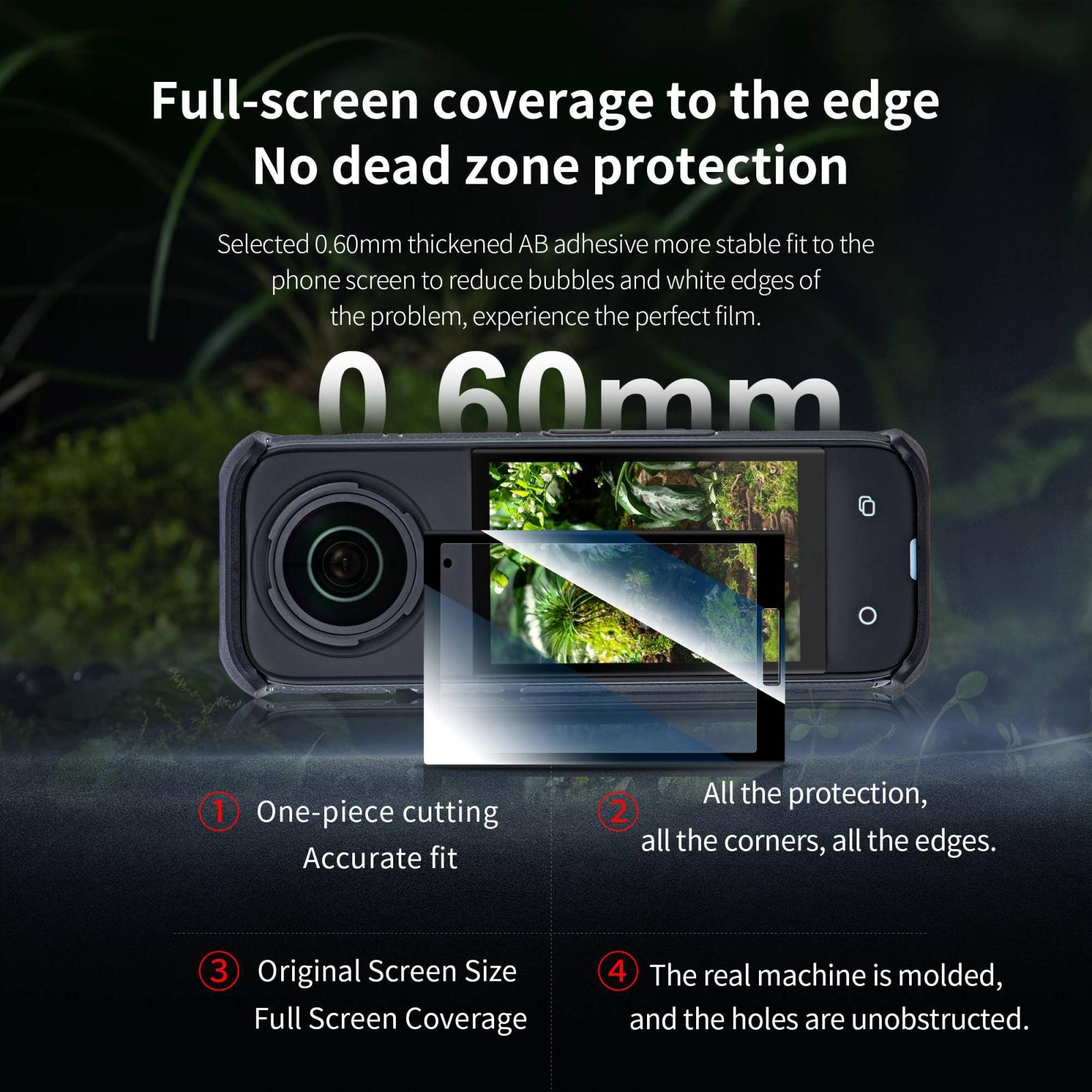 2-pack Tempered Glass Film for Insta360 X4 - Hd Quality