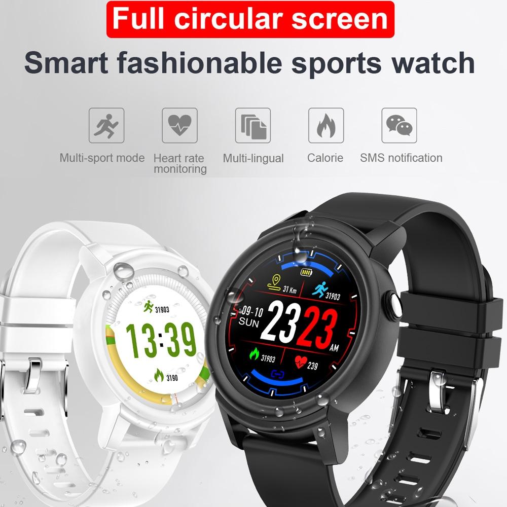Smart Bracelet With Call Reminder Heart Rate & Sleep Monitoring - Black