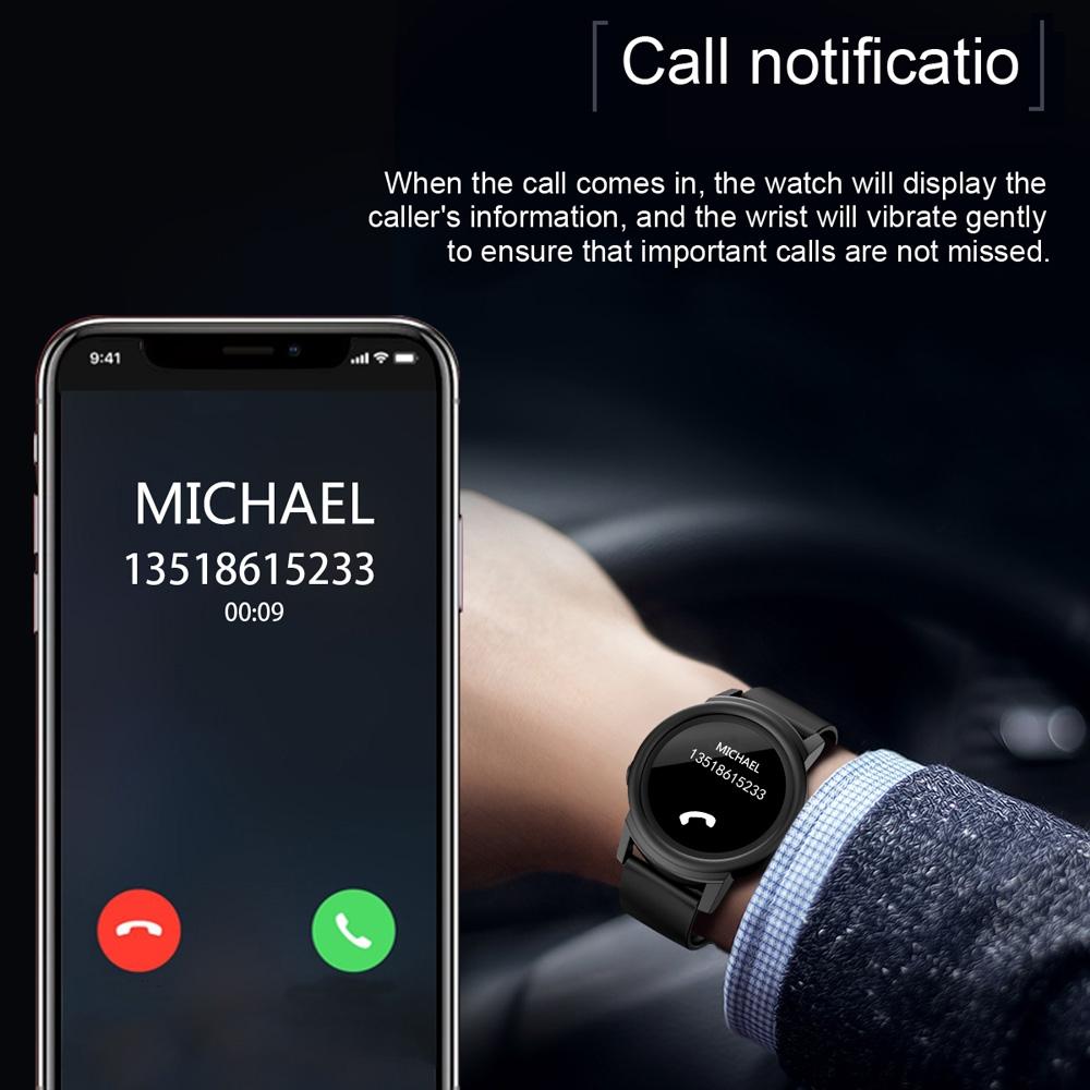 Smart Bracelet With Call Reminder Heart Rate & Sleep Monitoring - Black