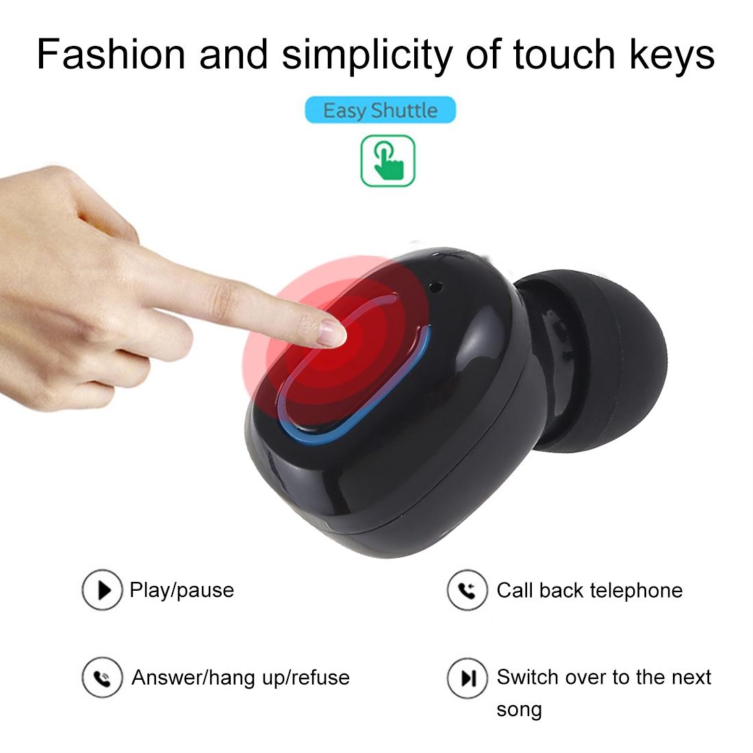 Wireless Stereo Bluetooth Earphones with Charging Case -tws Dazzling - Black