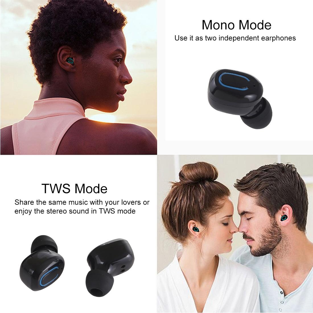 Wireless Stereo Bluetooth Earphones with Charging Case -tws Dazzling - Black
