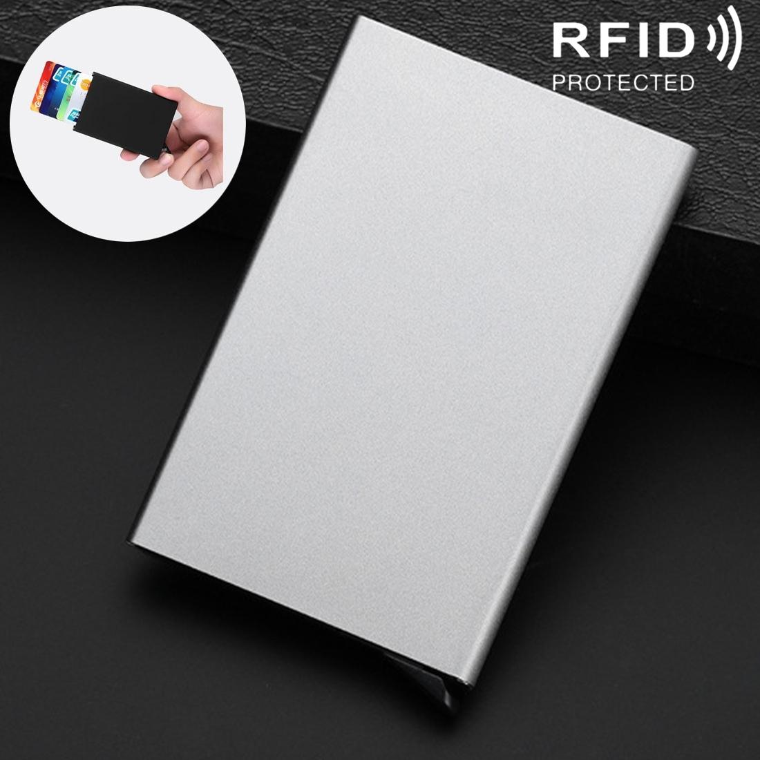 Stainless Steel Pu Business Card Holder Antimagnetic 10X6.2X0.8Cm - Black