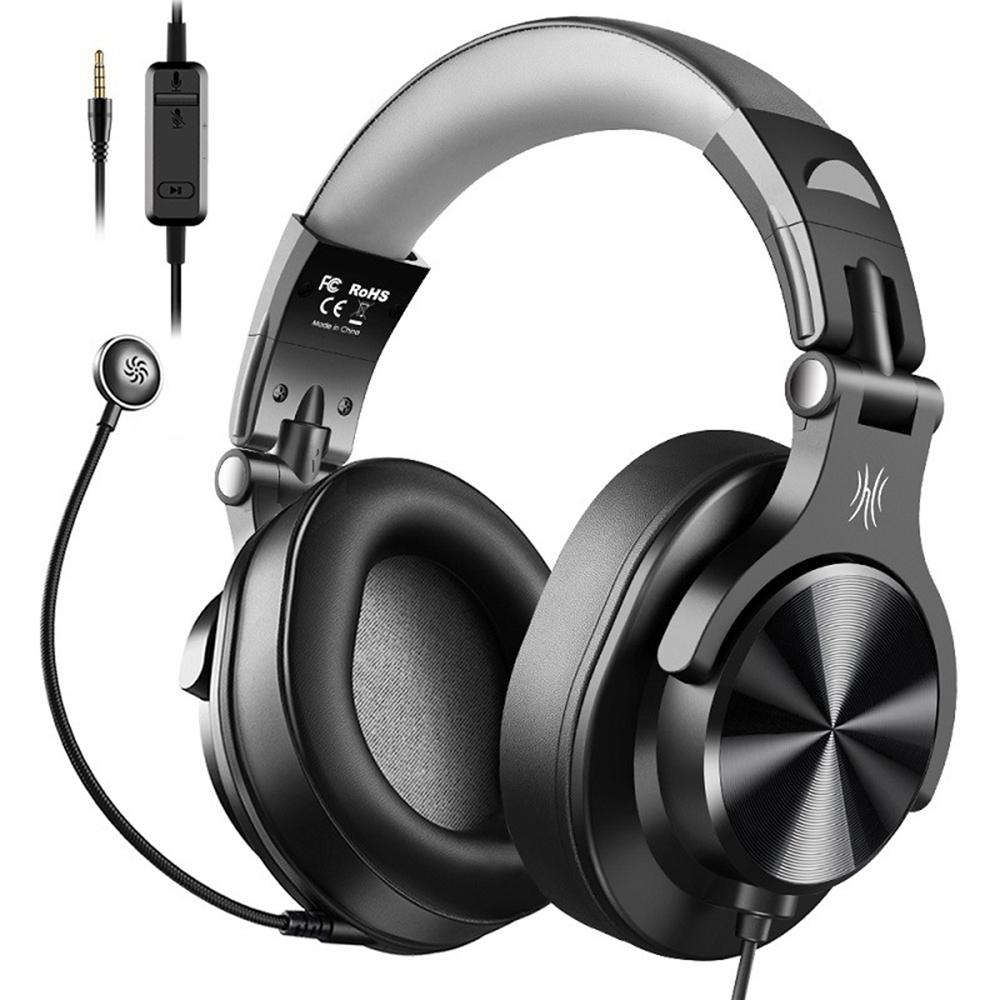 Head-Mounted Wired Headphone With Noise Reduction &amp; Mic Black