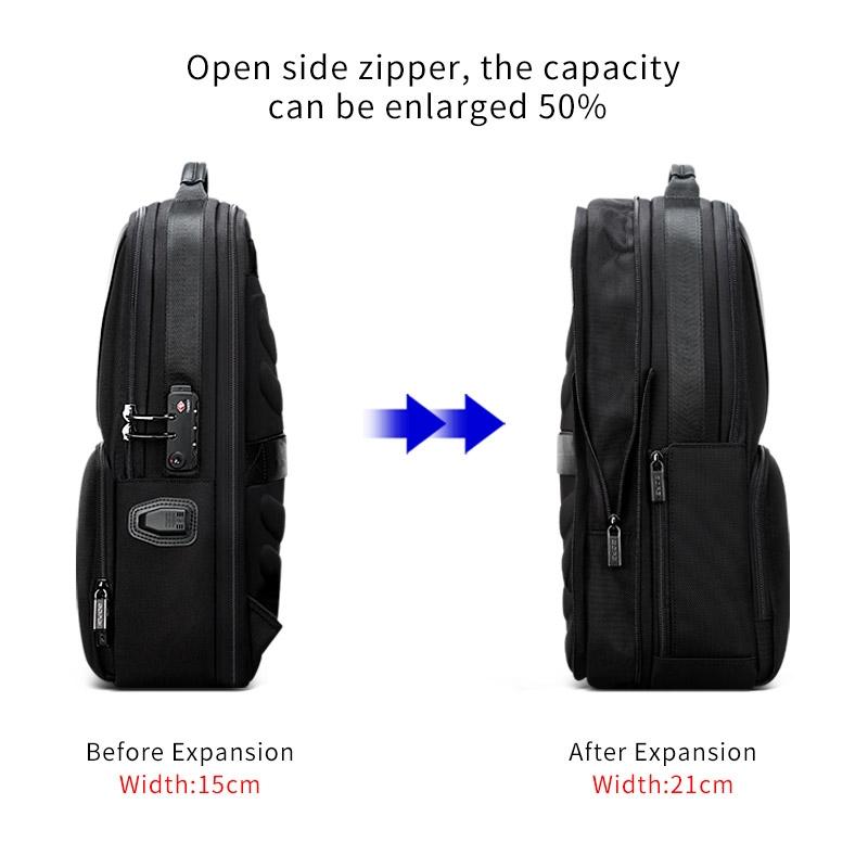 Anti-theft Waterproof Business Backpack for Travel - 30x15x44cm in Black