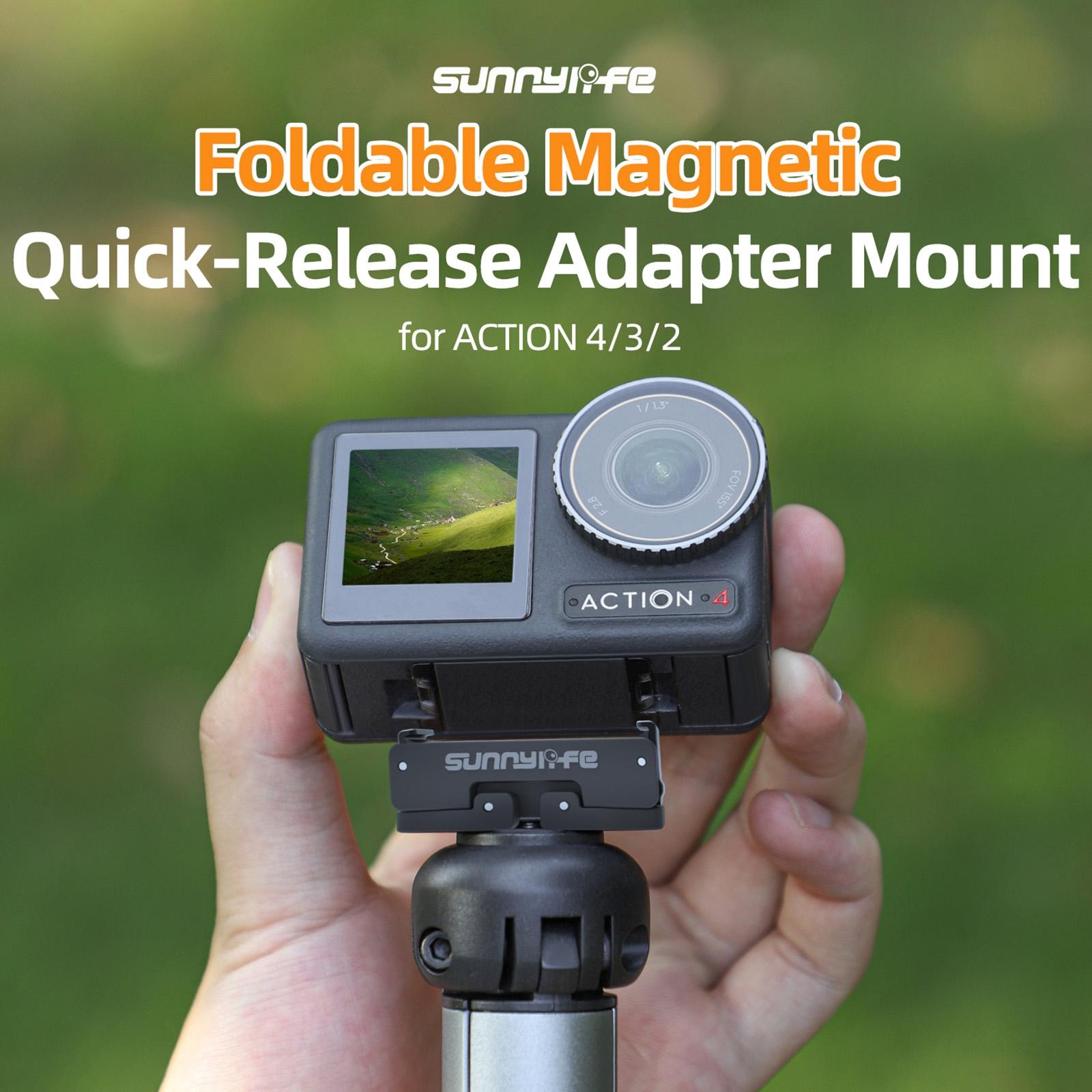 Magnetic Adapter Mount for Dji Action Cameras - Compatible with Action 2 3 and 4