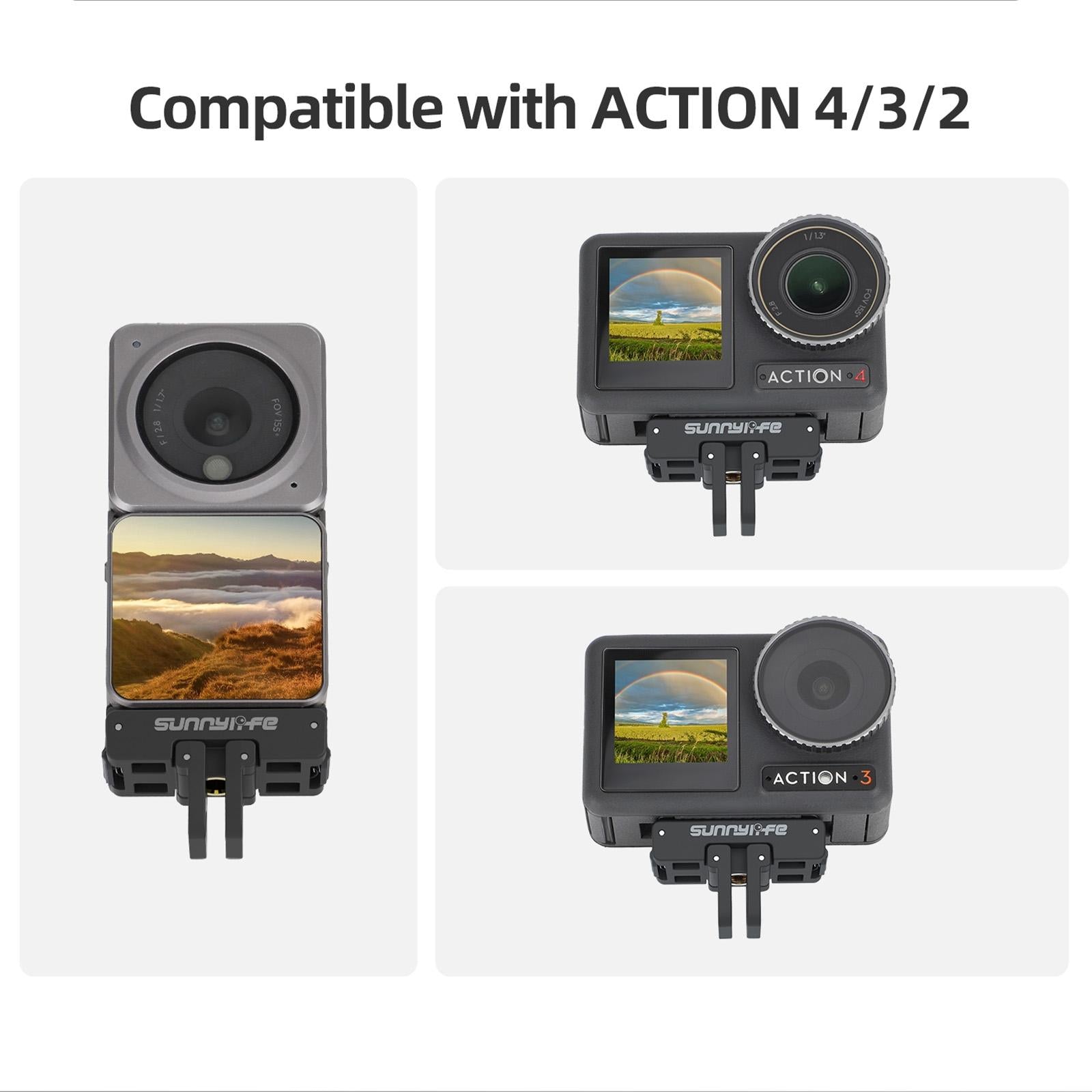 Magnetic Adapter Mount for Dji Action Cameras - Compatible with Action 2 3 and 4
