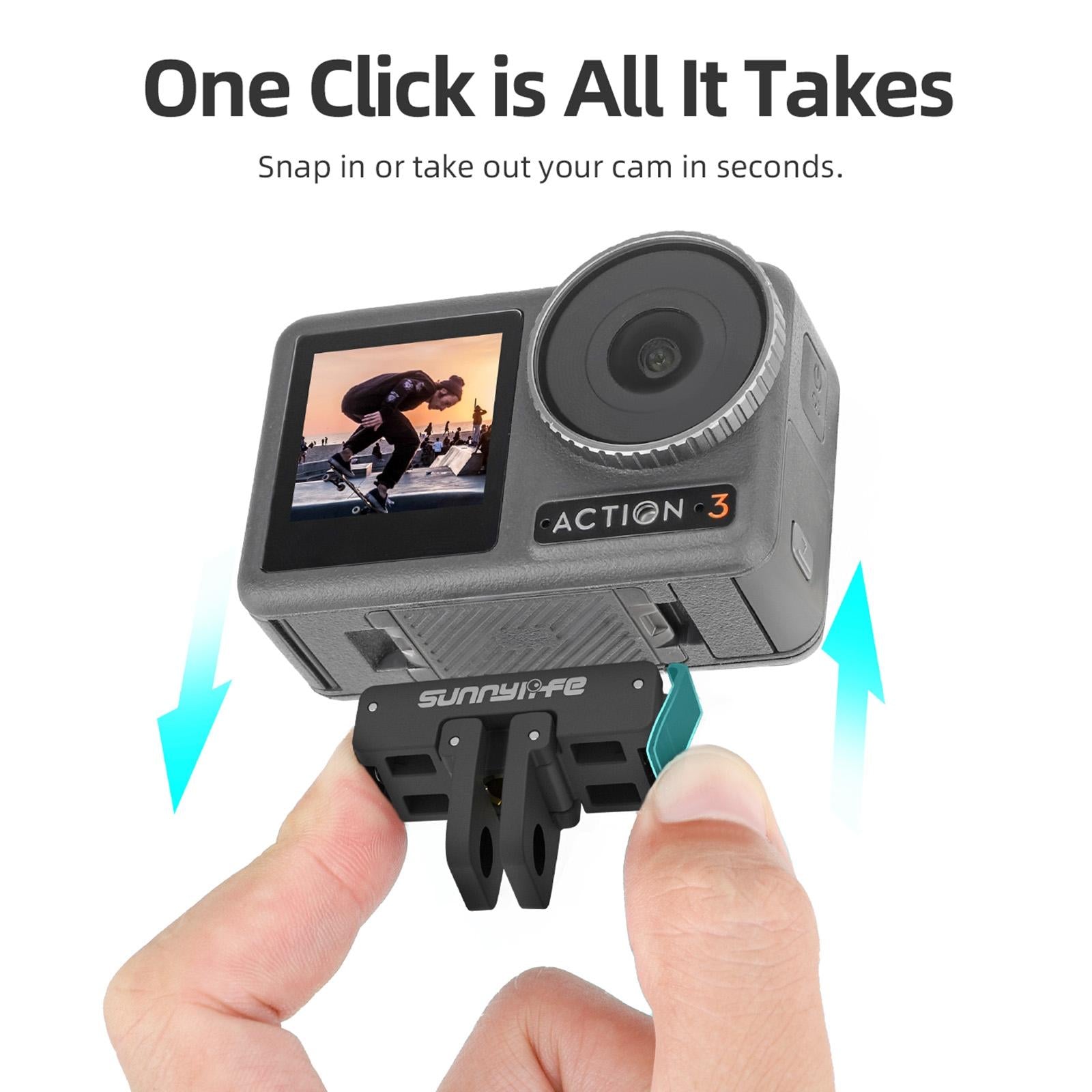 Magnetic Adapter Mount for Dji Action Cameras - Compatible with Action 2 3 and 4