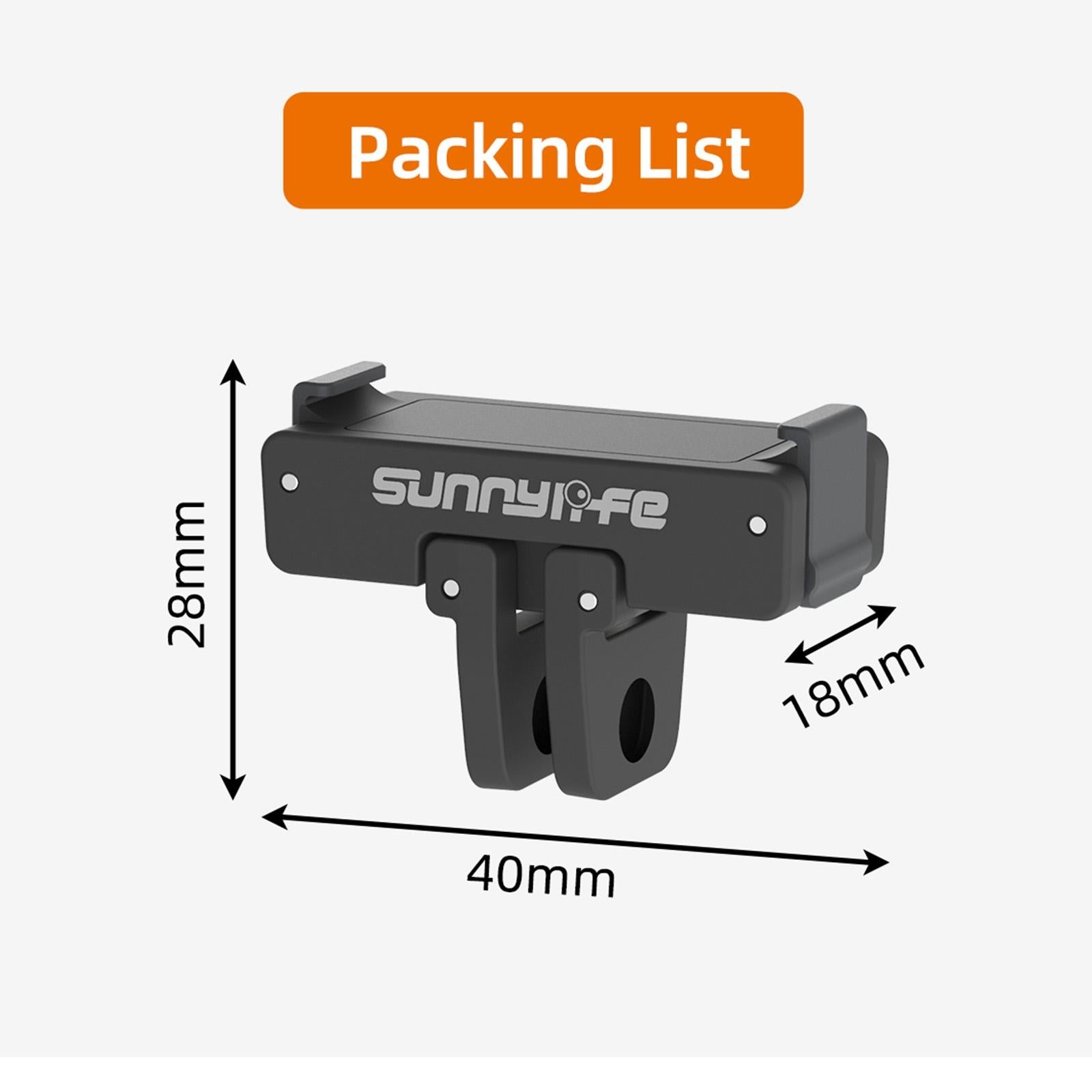 Magnetic Adapter Mount for Dji Action Cameras - Compatible with Action 2 3 and 4