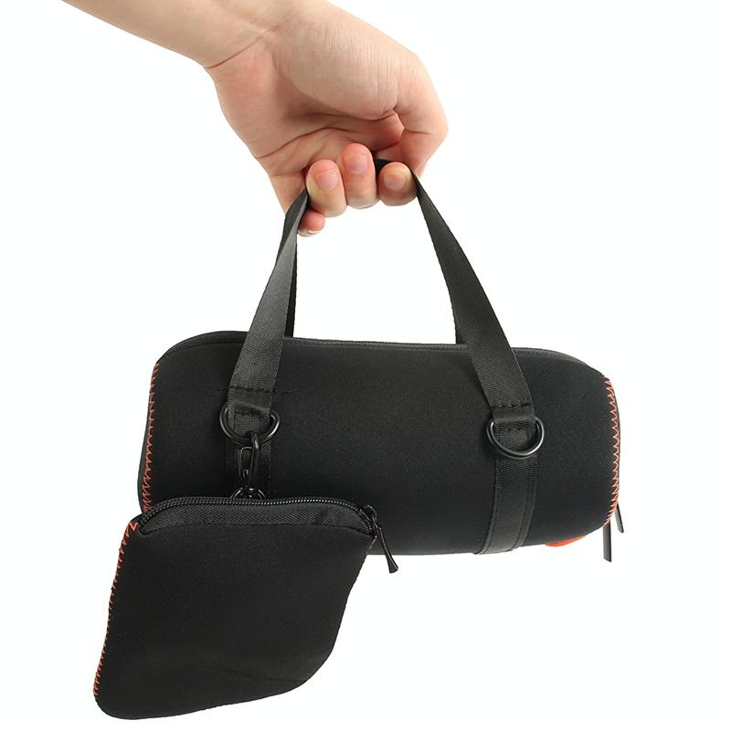 Protective Cover with Strap & Carabiner for Jbl Charge 5 - Black