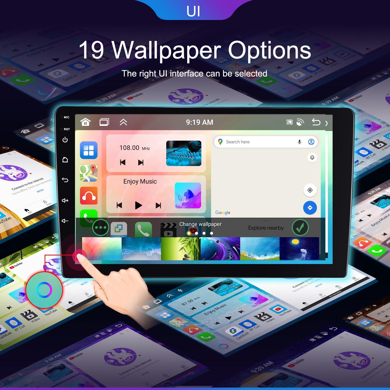 6 + 128G Android Car Bluetooth Player With Gps Navigation - Standard + Ahd Camera 9 Inch