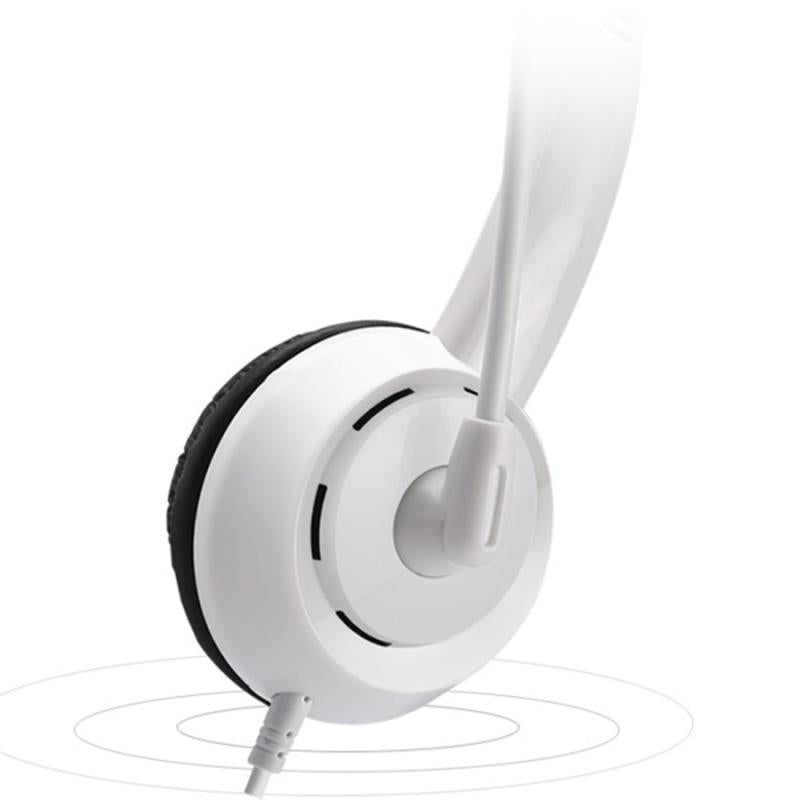 Head-Mounted Children'S Learning Headset With Mic 1.8M Cable Single Hole 4 Levels - Black