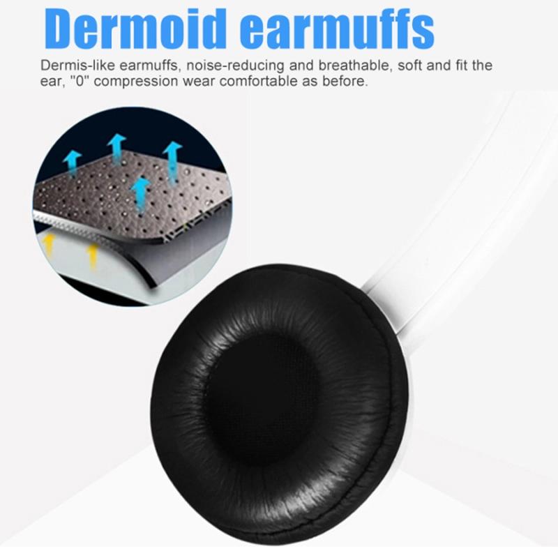 Head-Mounted Children'S Learning Headset With Mic 1.8M Cable Single Hole 4 Levels - Black