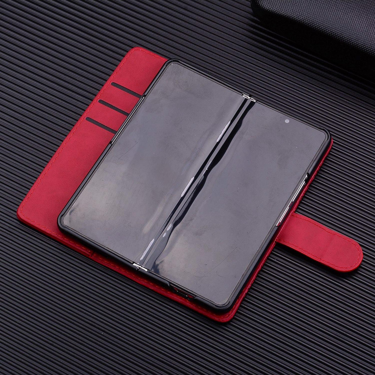 For Samsung Galaxy Z Fold4 5G Dual Fold Mandala Leather Case - Embossed Design - Black