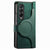 For Samsung Galaxy Z Fold4 5G Vintage Magnetic Wallet Case - Zipper Closure - Brown