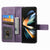 For Samsung Galaxy Z Fold4 5G Vintage Magnetic Wallet Case - Zipper Closure - Brown