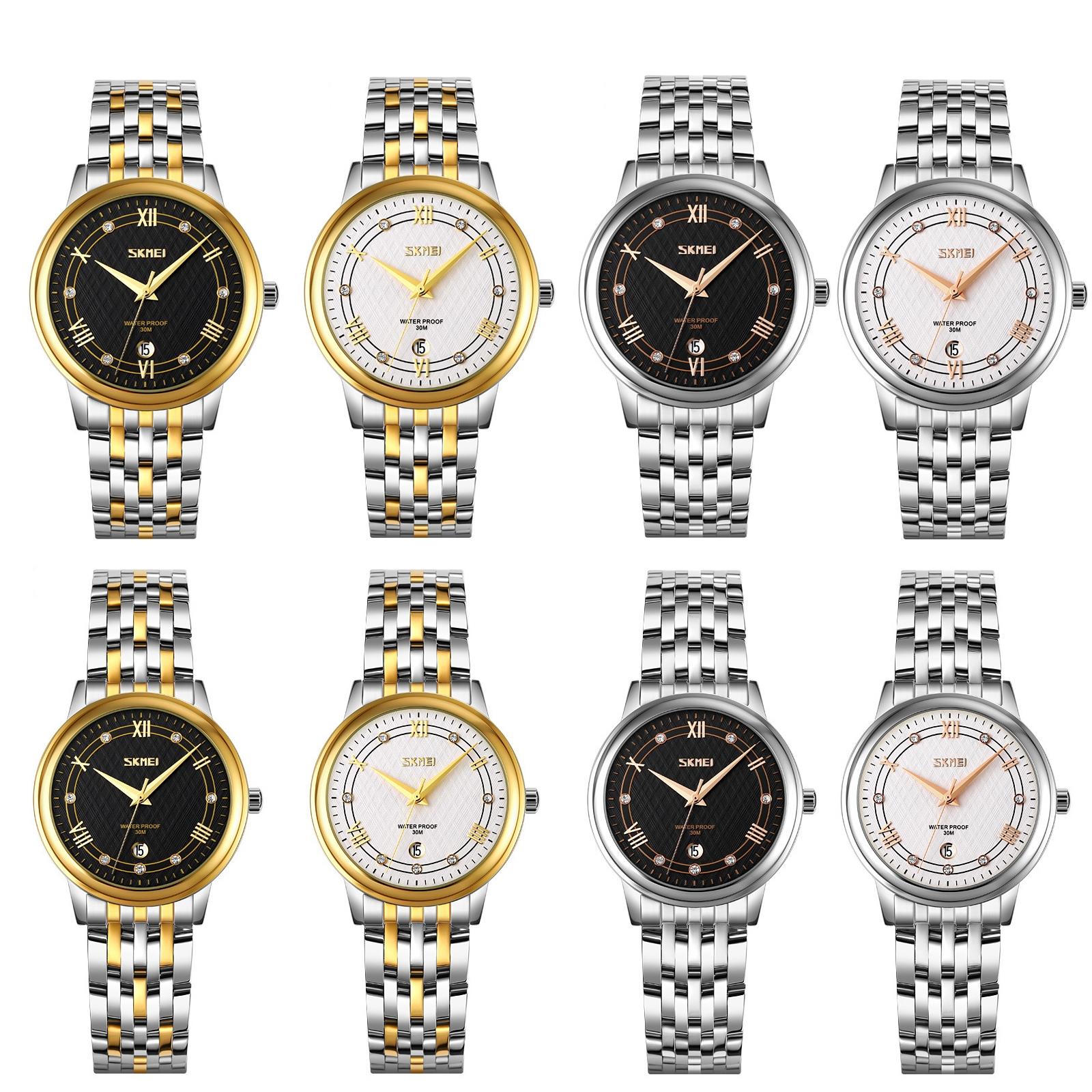 Waterproof Quartz Watch with Stainless Steel Buckle Strap for Women - Gold And Silver