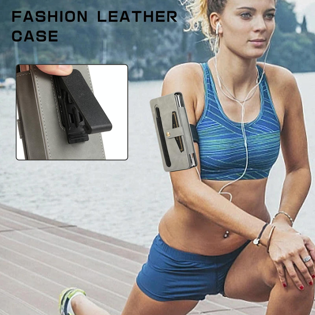 For Samsung Galaxy Z Fold4 5G Leather Folding Phone Case - Brown