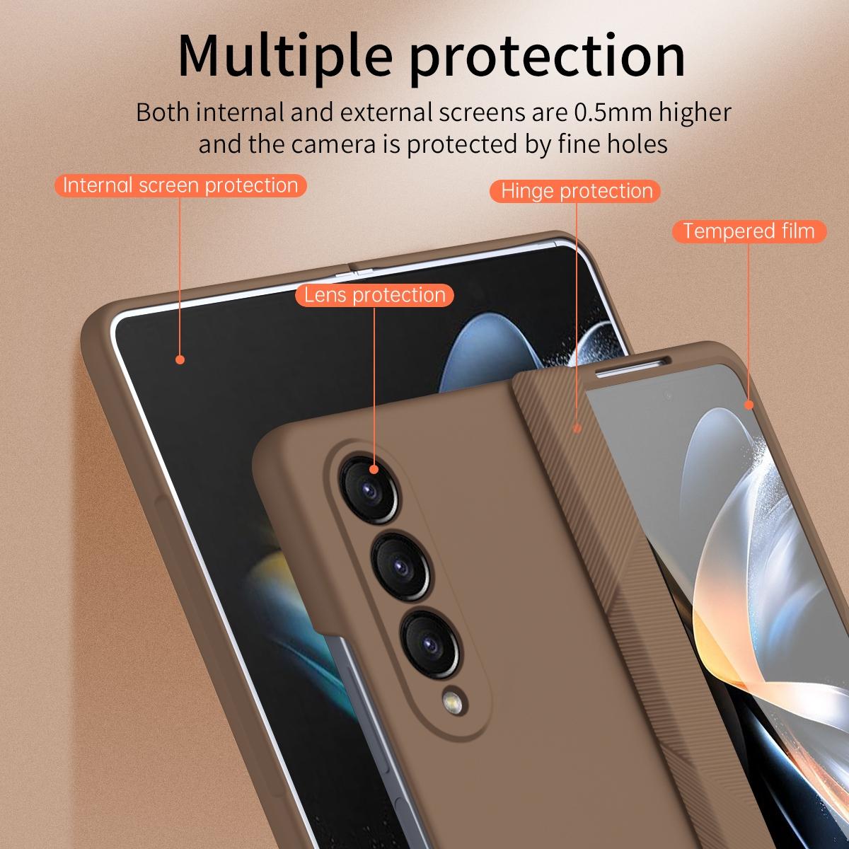 For Samsung Galaxy Z Fold4 5G Foldable Phone Case With Pen And Stylus - Black