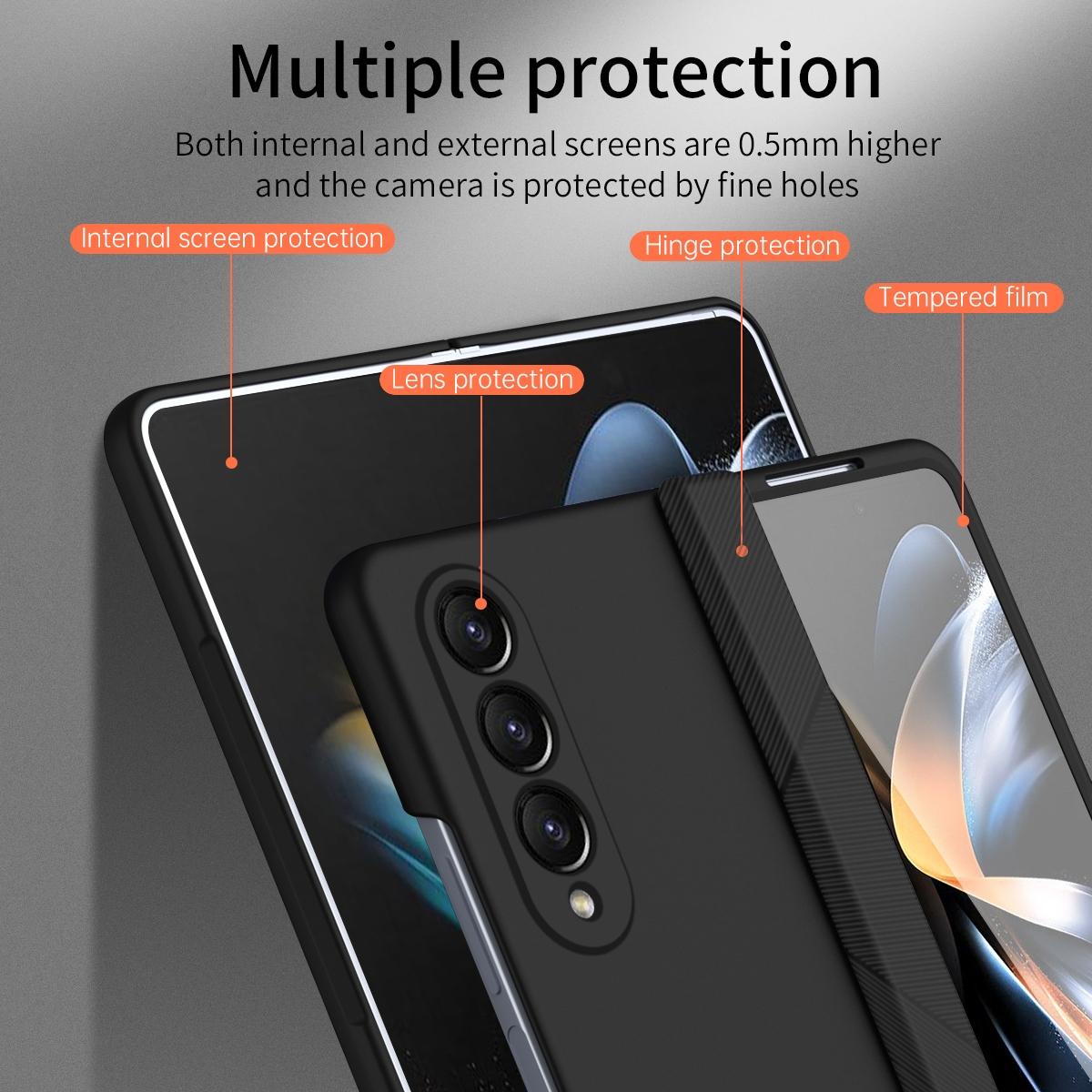 For Samsung Galaxy Z Fold4 5G Foldable Phone Case With Pen And Stylus - Black