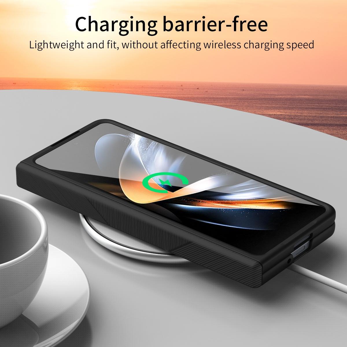 For Samsung Galaxy Z Fold4 5G Foldable Phone Case With Pen And Stylus - Black