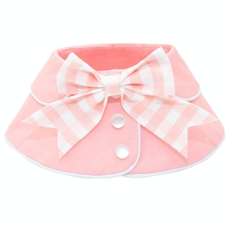 Pet Accessories Dog Small Shawl Bib Saliva Towel Triangle Scarf - Size M - Light Pink