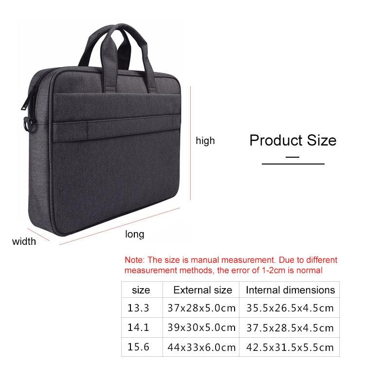14.1 Inch Waterproof Anti-theft One-shoulder Handbag with Suitcase Belt - Black