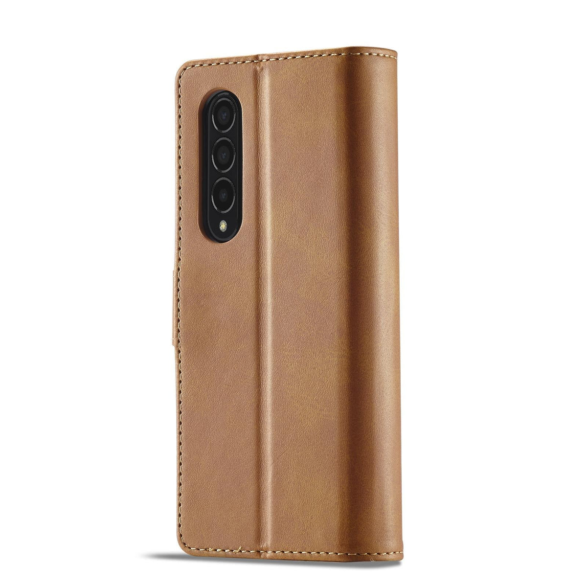 For Samsung Galaxy Z Fold4 5G Calf Leather Phone Case - Black