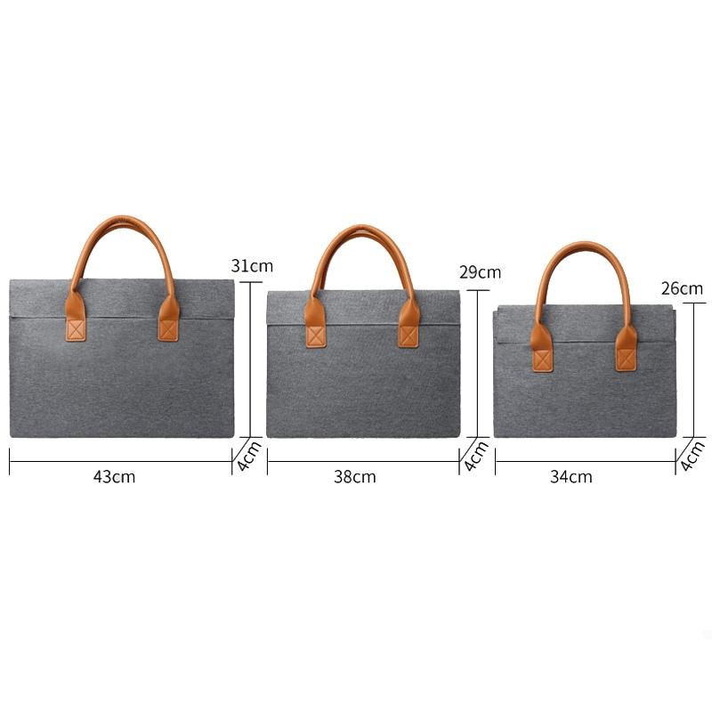 Lightweight Oxford Cloth Laptop Bag with Pu Handle - Portable - Blue - 14 Inch