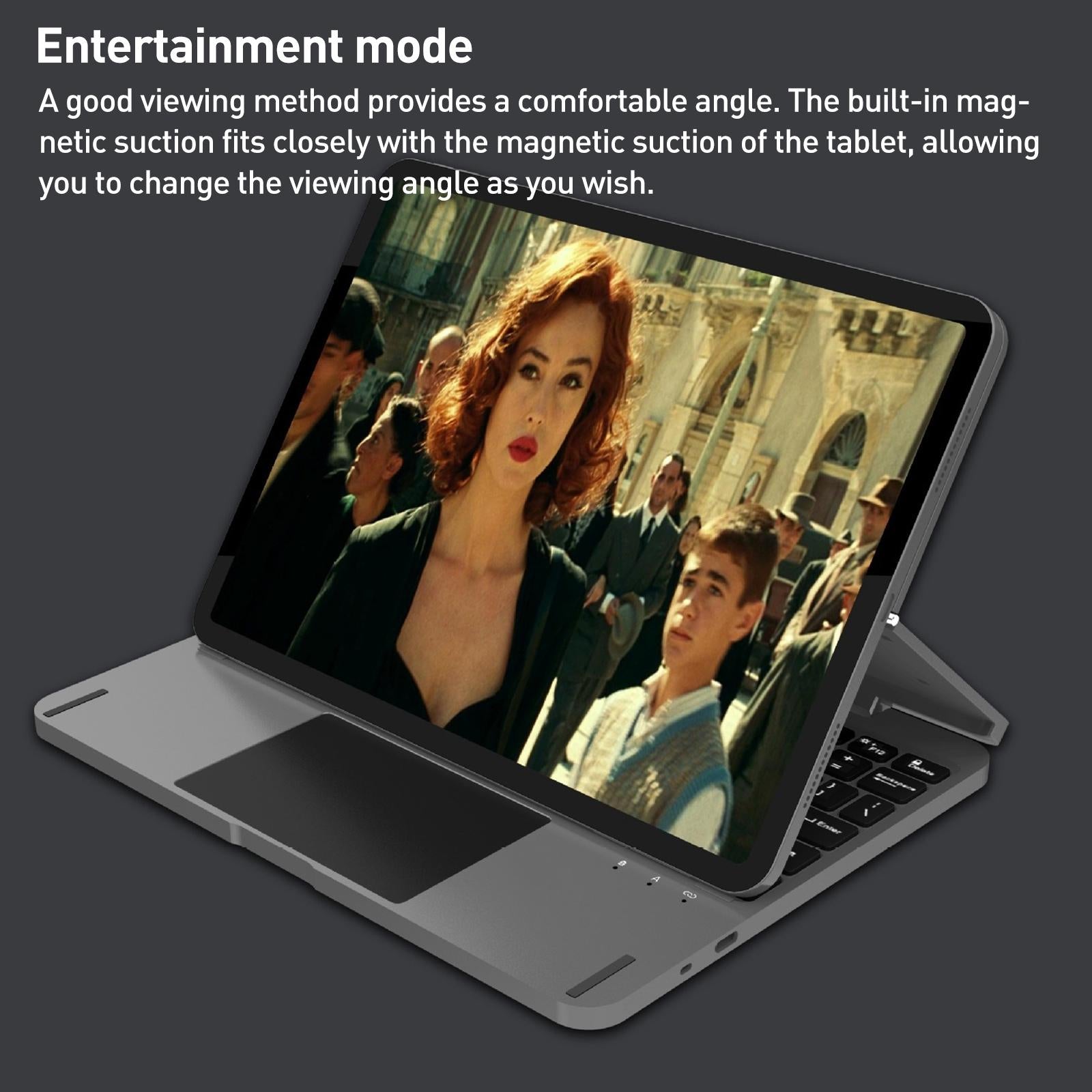 Bluetooth Touch Keyboard Leather Case - Aluminum Alloy - Silver - For Ipad Pro 12.9 2020/2021/2022