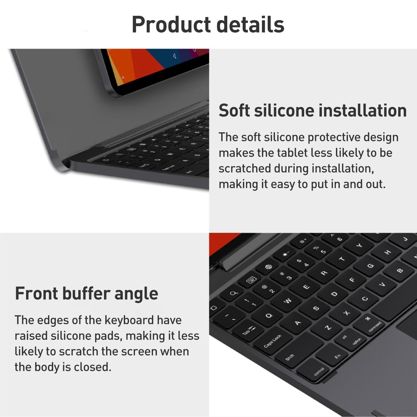Bluetooth Touch Keyboard Leather Case - Aluminum Alloy - Silver - For Ipad Pro 12.9 2020/2021/2022