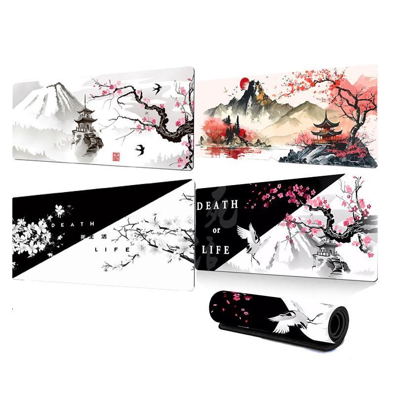 Cherry Blossom Ink Painting Mouse Pad Non Slip - Pattern 3 - 300X700X2Mm