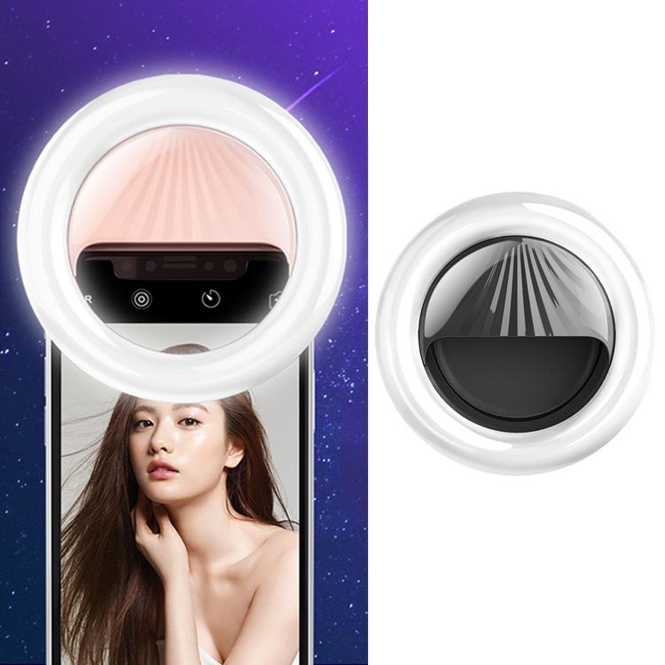 Rechargeable Selfie Light Clip for Beauty and Flash Fill - Black