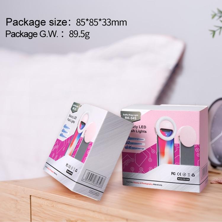 Rechargeable Selfie Light Clip for Beauty and Flash Fill - Black