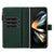 For Samsung Galaxy Z Fold4 5G Litchi Texture Zip Wallet - Blue