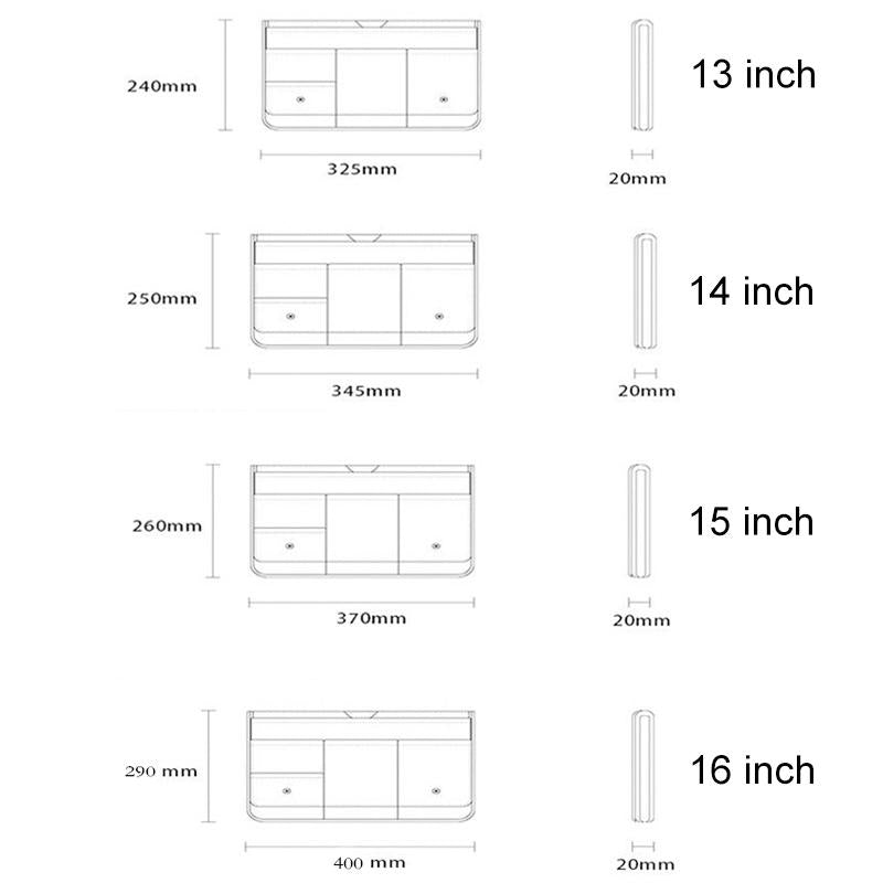 13 Inch Multi-layer Laptop Sleeve - Waterproof & Shock-absorbing Storage Bag - White - 14 Inch