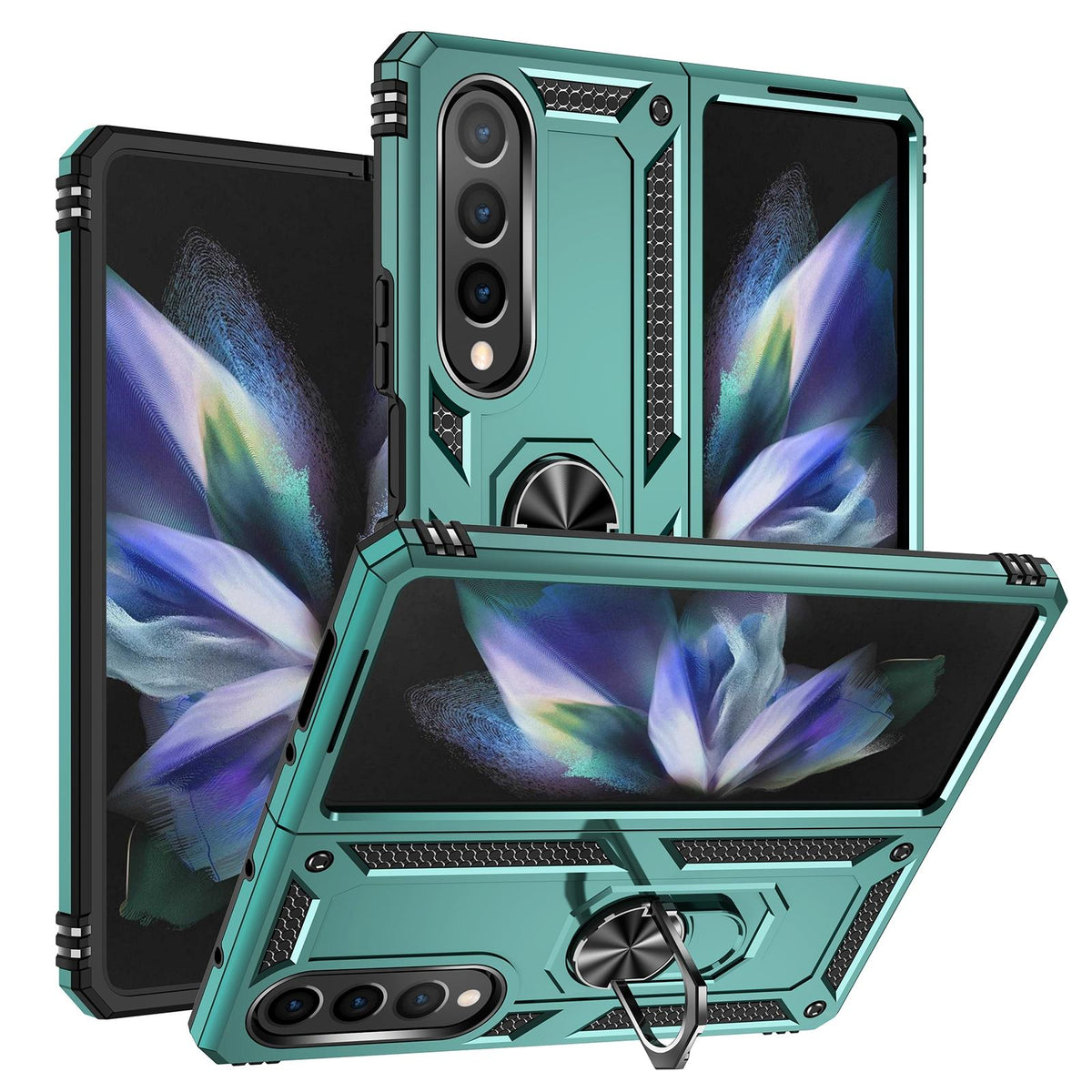 For Samsung Galaxy z Fold4 5G Tpu &amp; Pc Shockproof Phone Case - Dark Green