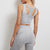 Yoga Fitness Set Women Sports Bra & Leggings Size L - Gray - M