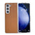 For Samsung Galaxy Z Fold4 5G Checkered Leather Phone Case With Pearlescent Finish - Silver
