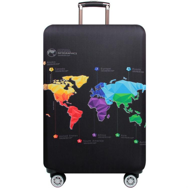Protective Elastic Suitcase Cover - Fits 22-24 Inch Luggage - Dustproof &amp; Scratch-proof - Geometric Map